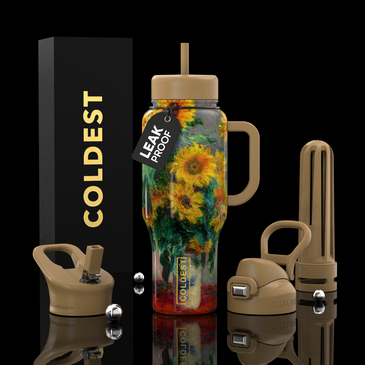COLDEST 36oz Limitless Ultra v8 water bottle – featured design product photo