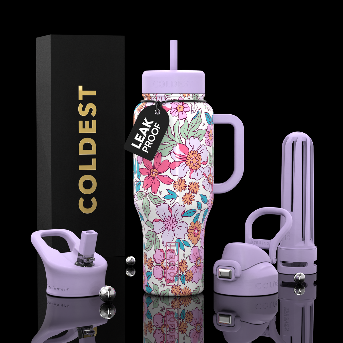 COLDEST 36oz Limitless Ultra v8 water bottle – featured design product photo