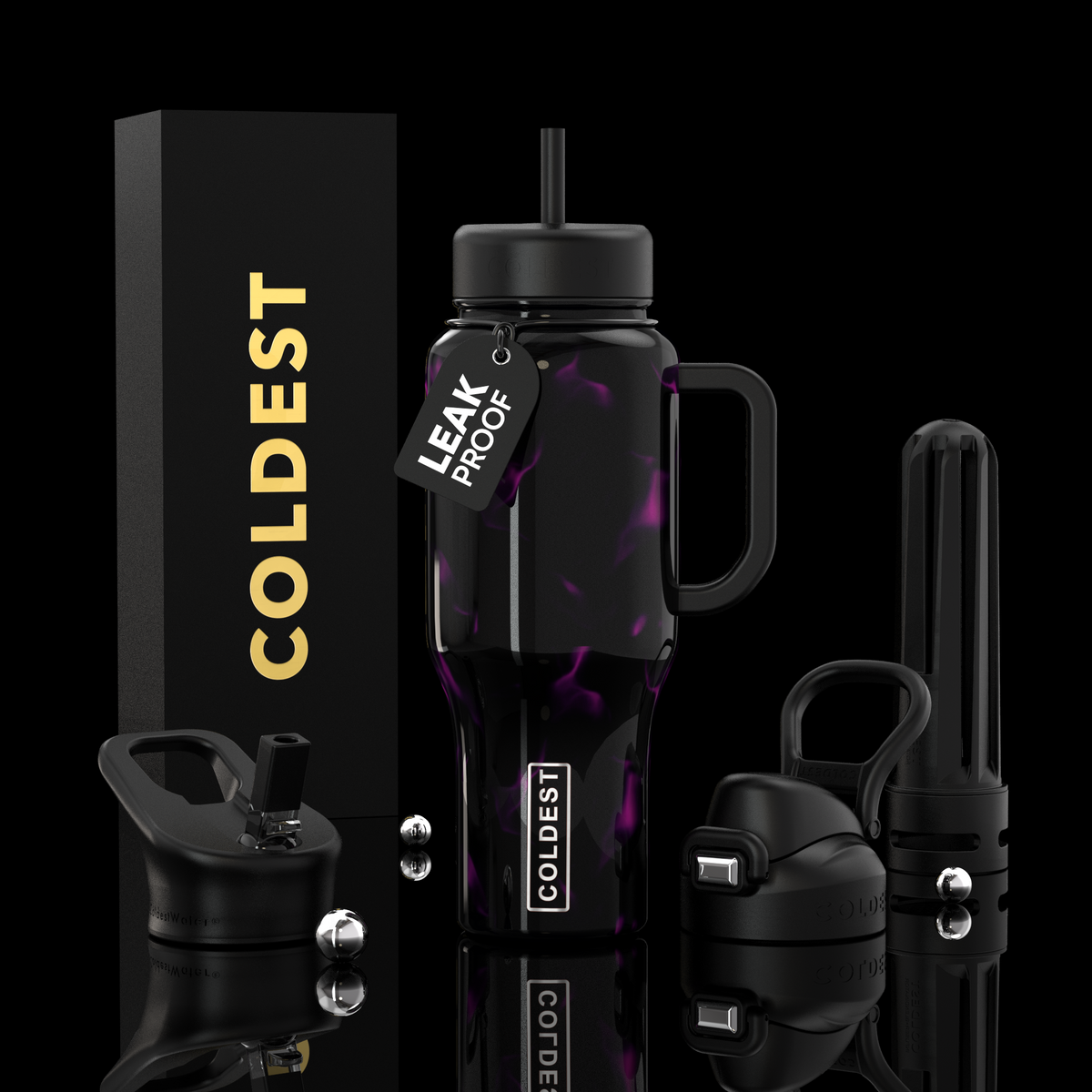 COLDEST 36oz Limitless Ultra v8 water bottle – featured design product photo