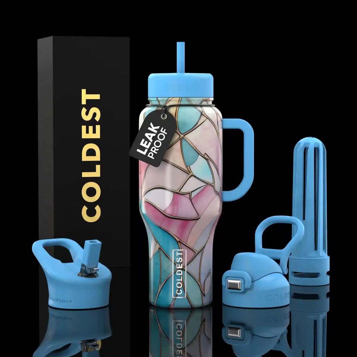 COLDEST 36oz Limitless Ultra v8 water bottle – featured design product photo