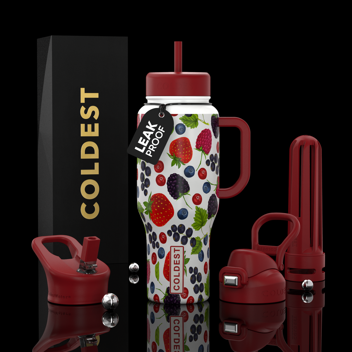 COLDEST 36oz Limitless Ultra v8 water bottle – featured design product photo