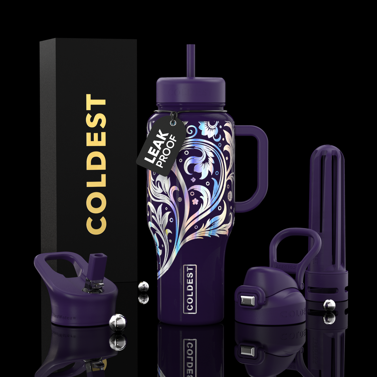 COLDEST 36oz Limitless Ultra v8 water bottle – featured design product photo