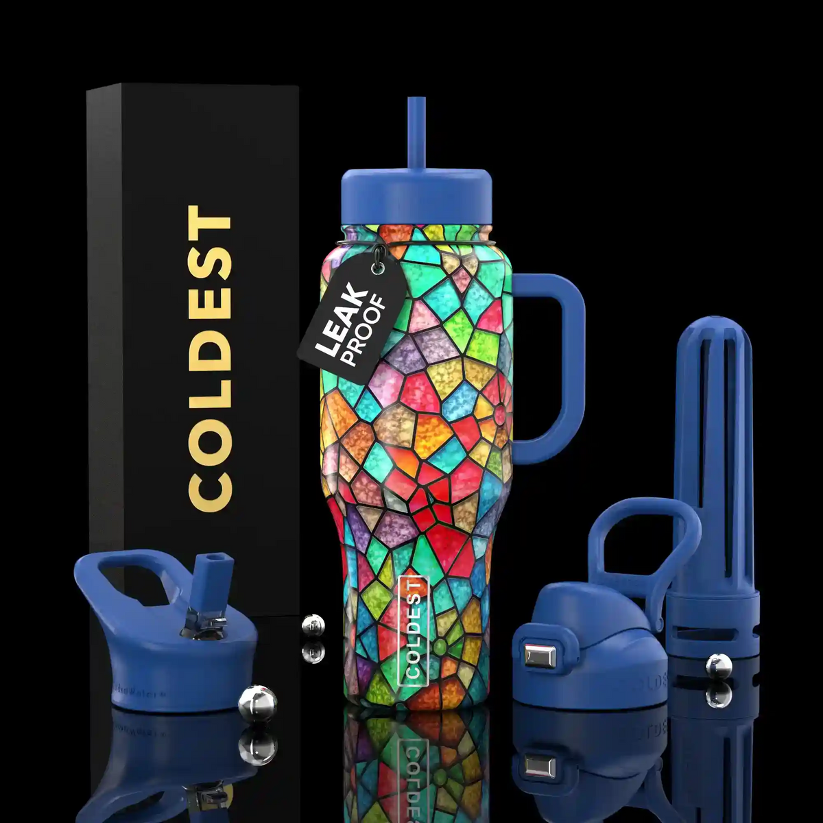 COLDEST 36oz Limitless Ultra v8 water bottle – featured design product photo