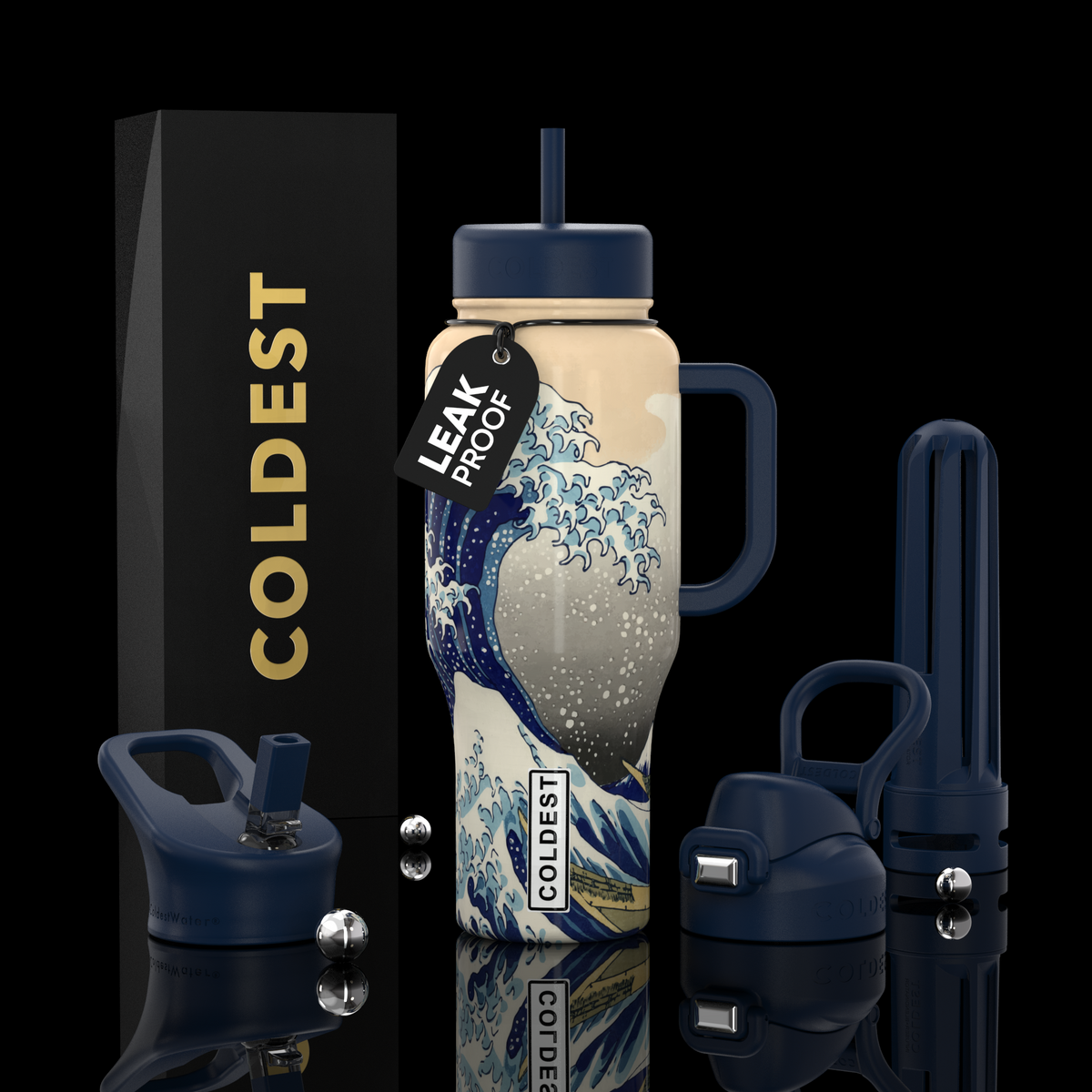 COLDEST 36oz Limitless Ultra v8 water bottle – featured design product photo