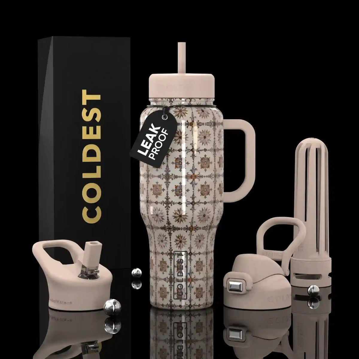 COLDEST 36oz Limitless Ultra v8 water bottle – featured design product photo