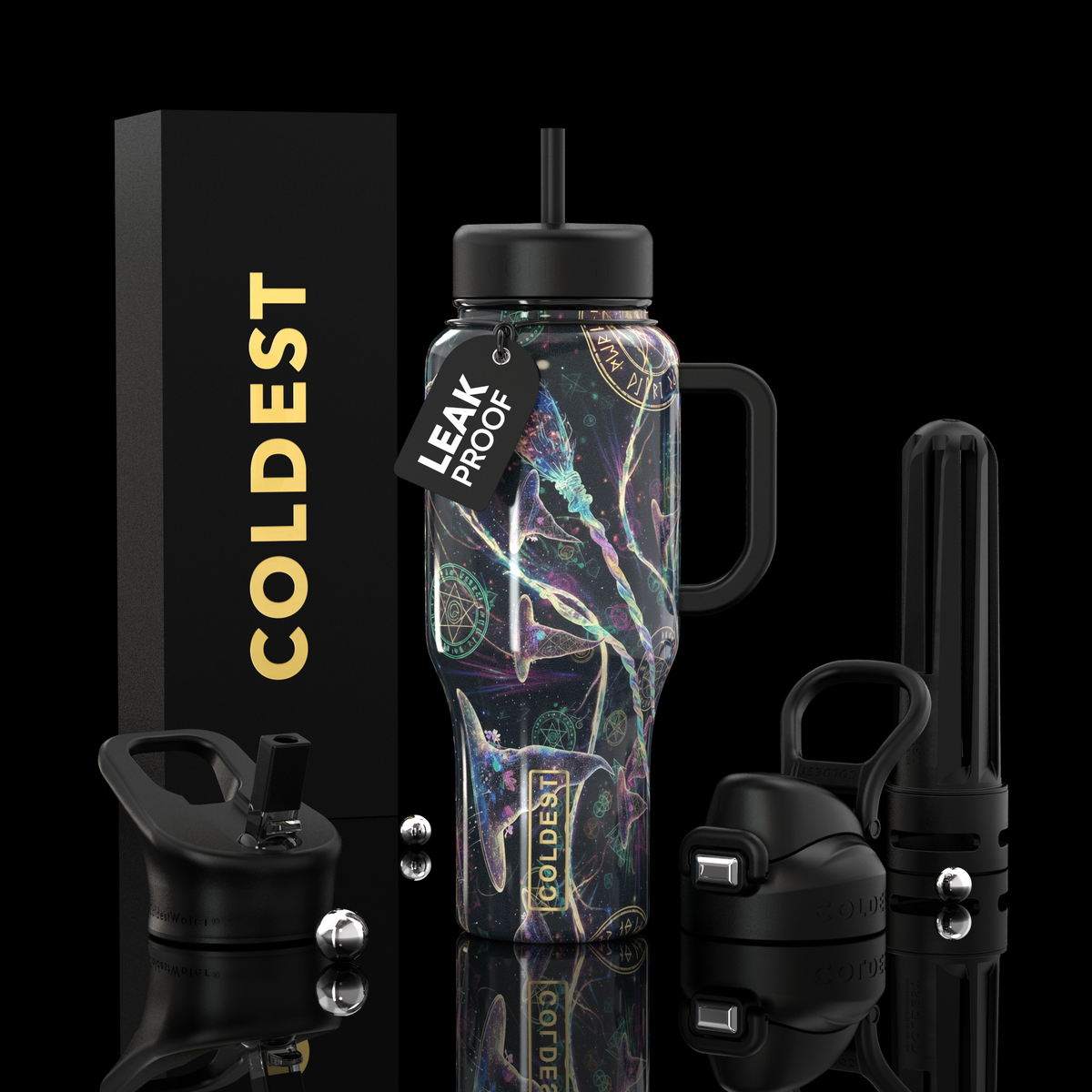 COLDEST 36oz Limitless Ultra v8 water bottle – featured design product photo