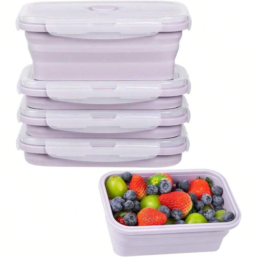 4-Pack Collapsible 27oz Silicone Food Containers