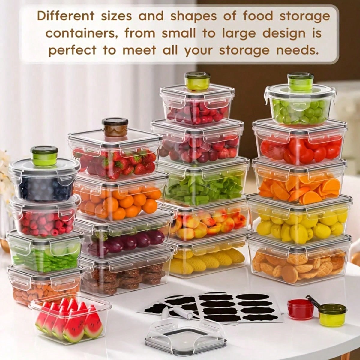 40-Piece Airtight Food Storage Container Set – 20 Boxes + 20 Lids