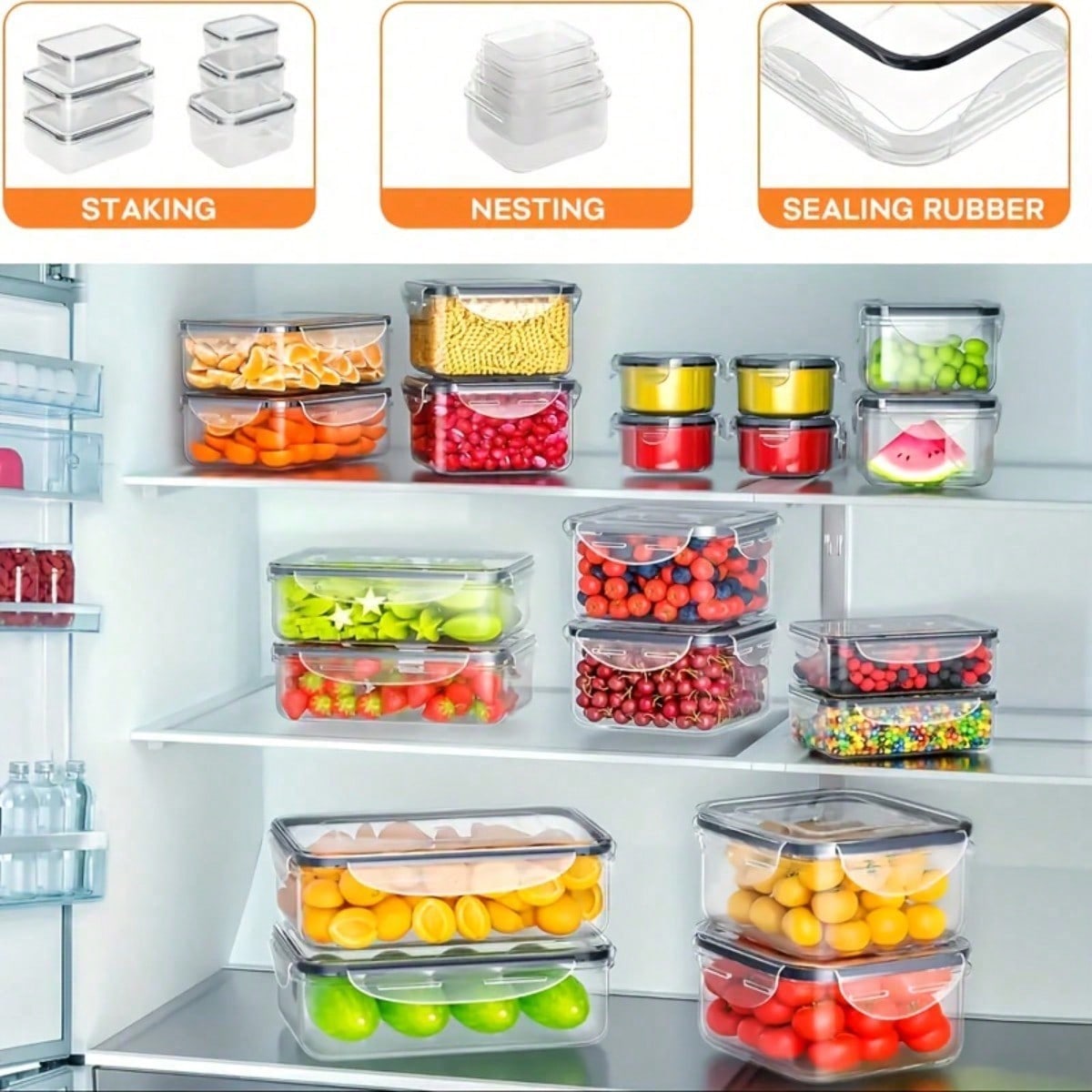 40-Piece Airtight Food Storage Container Set – 20 Boxes + 20 Lids