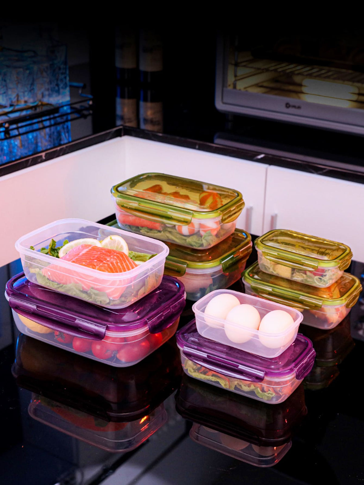 Purple PP rectangular food storage container – gallery photo 7