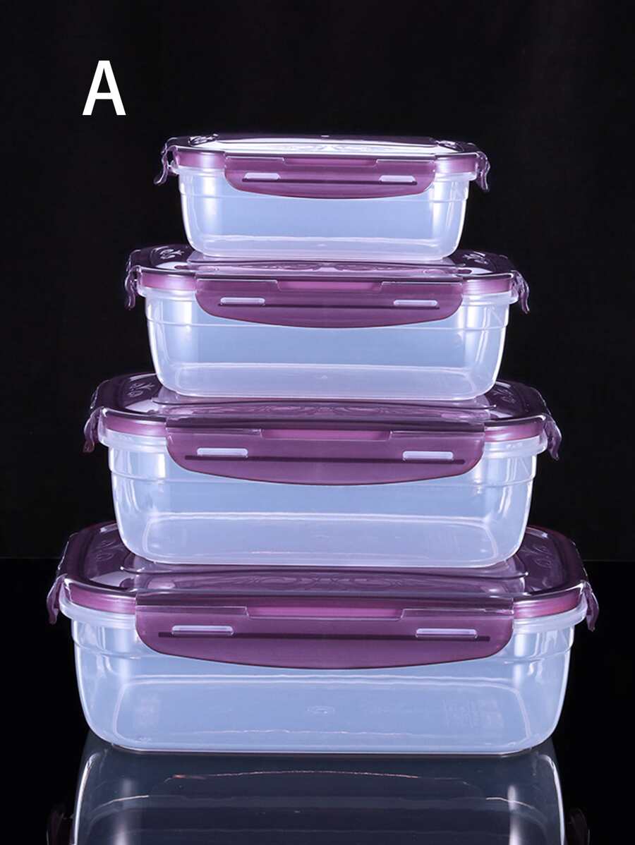 Purple PP rectangular food storage container – gallery photo 4