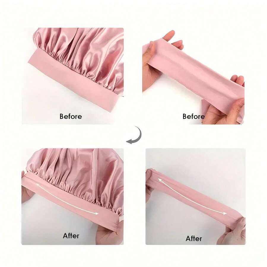 Adjustable Satin Sleep Bonnet with Bow Tie – product image 6