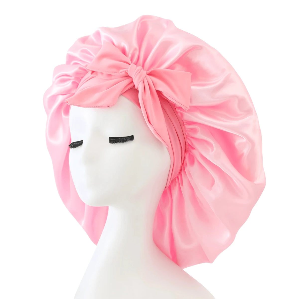 Adjustable Satin Sleep Bonnet with Bow Tie – product image 8