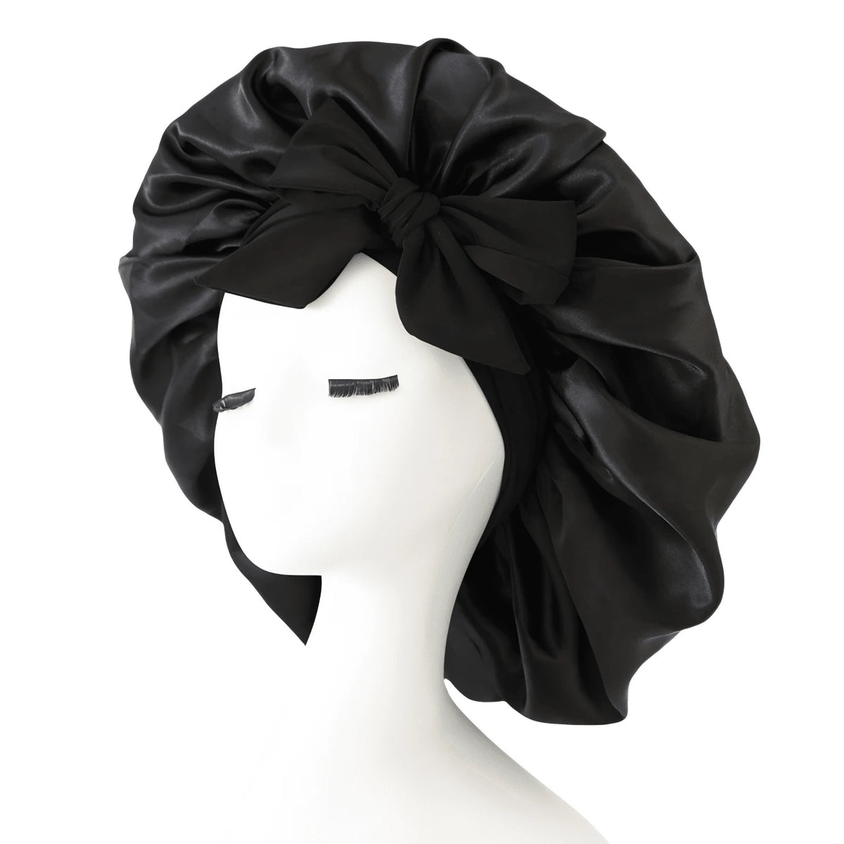 Adjustable Satin Sleep Bonnet with Bow Tie – product image 9