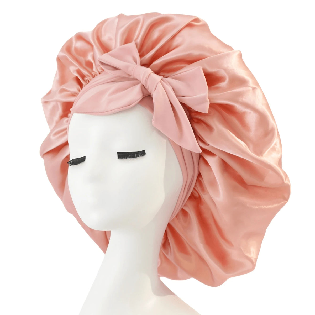 Adjustable Satin Sleep Bonnet with Bow Tie – product image 10