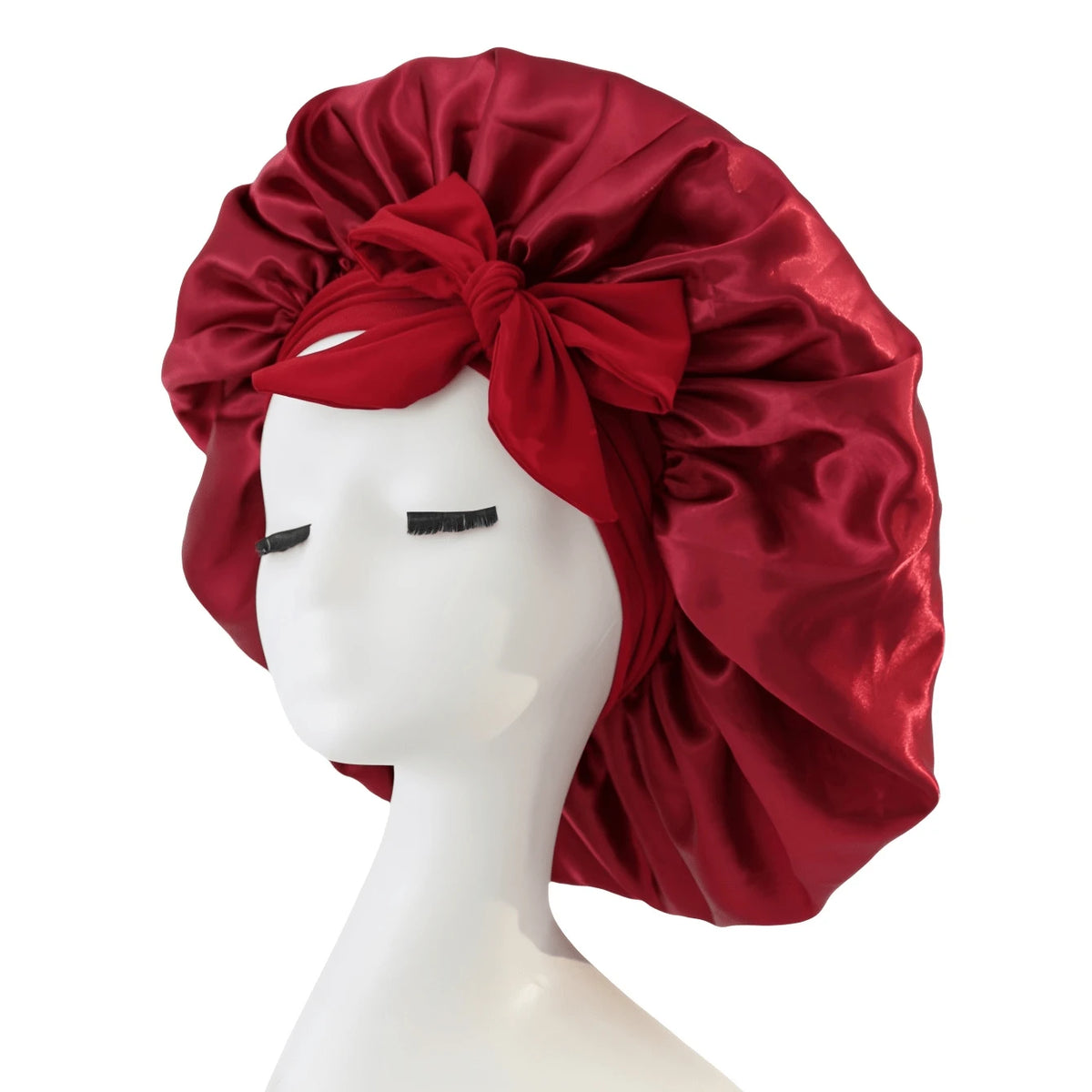 Adjustable Satin Sleep Bonnet with Bow Tie – product image 11