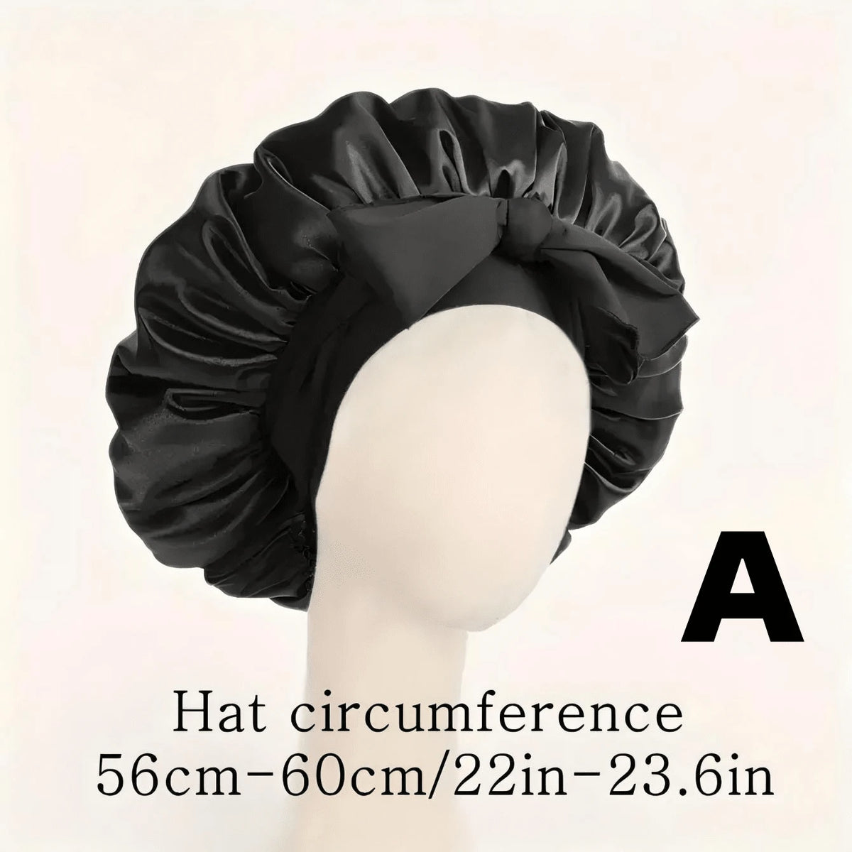 Adjustable Satin Sleep Bonnet with Bow Tie – product image 3