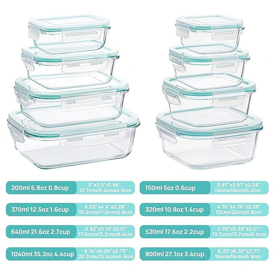 TUMATICLY 13-Piece Glass Food Storage Container Set – gallery image 12