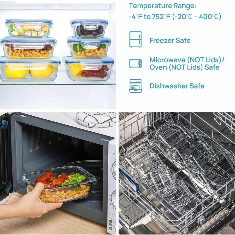 TUMATICLY 13-Piece Glass Food Storage Container Set – gallery image 18