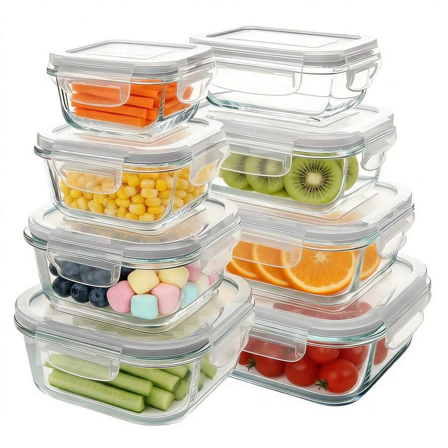 TUMATICLY 13-Piece Glass Food Storage Container Set – gallery image 14