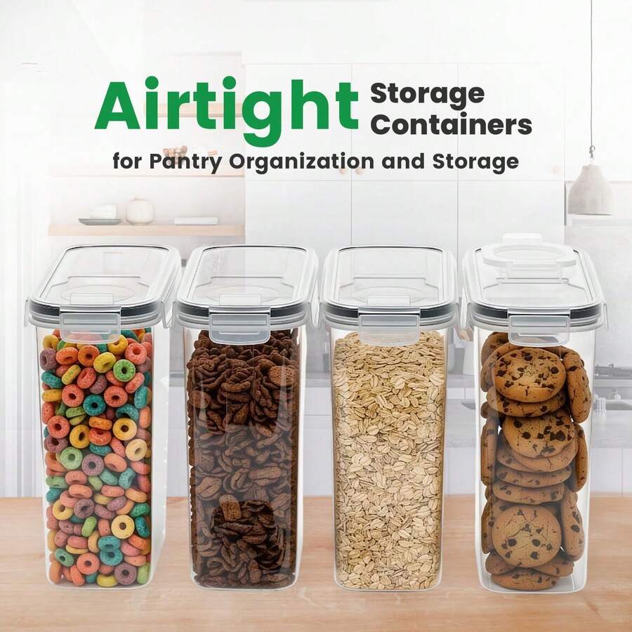 4-Pack 4L Airtight Cereal Storage Containers – gallery image 2