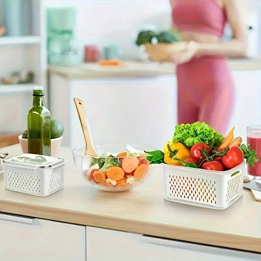 Food Storage Containers with Drain Baskets – 6/9/18 Pieces – product image 6