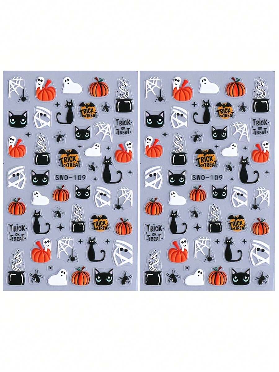 3D Halloween Nail Art Stickers – Ghosts & Pumpkins – gallery image 8