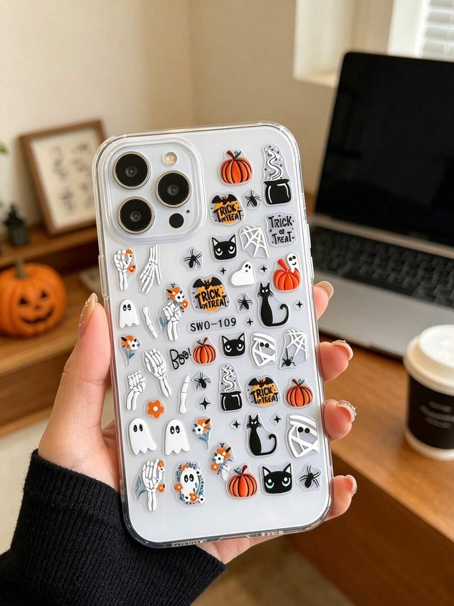 3D Halloween Nail Art Stickers – Ghosts & Pumpkins – gallery image 6
