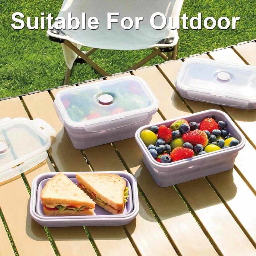 4-Pack Collapsible 27oz Silicone Food Containers – gallery image 2