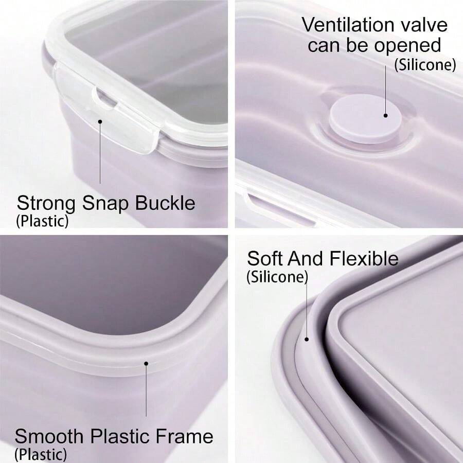 4-Pack Collapsible 27oz Silicone Food Containers – gallery image 4