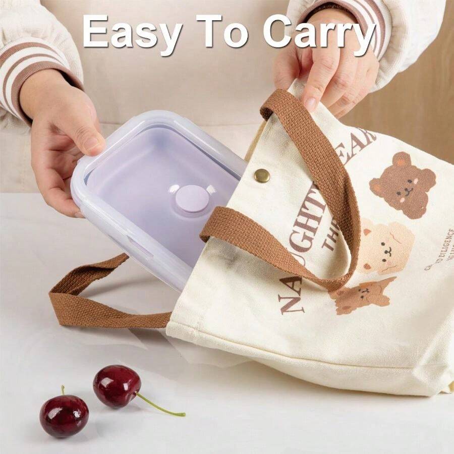 4-Pack Collapsible 27oz Silicone Food Containers – gallery image 7