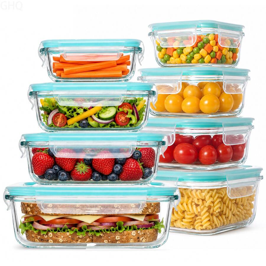 GHQ 24-Piece Glass Food Storage Set – 12 Containers & Lids – gallery image 9