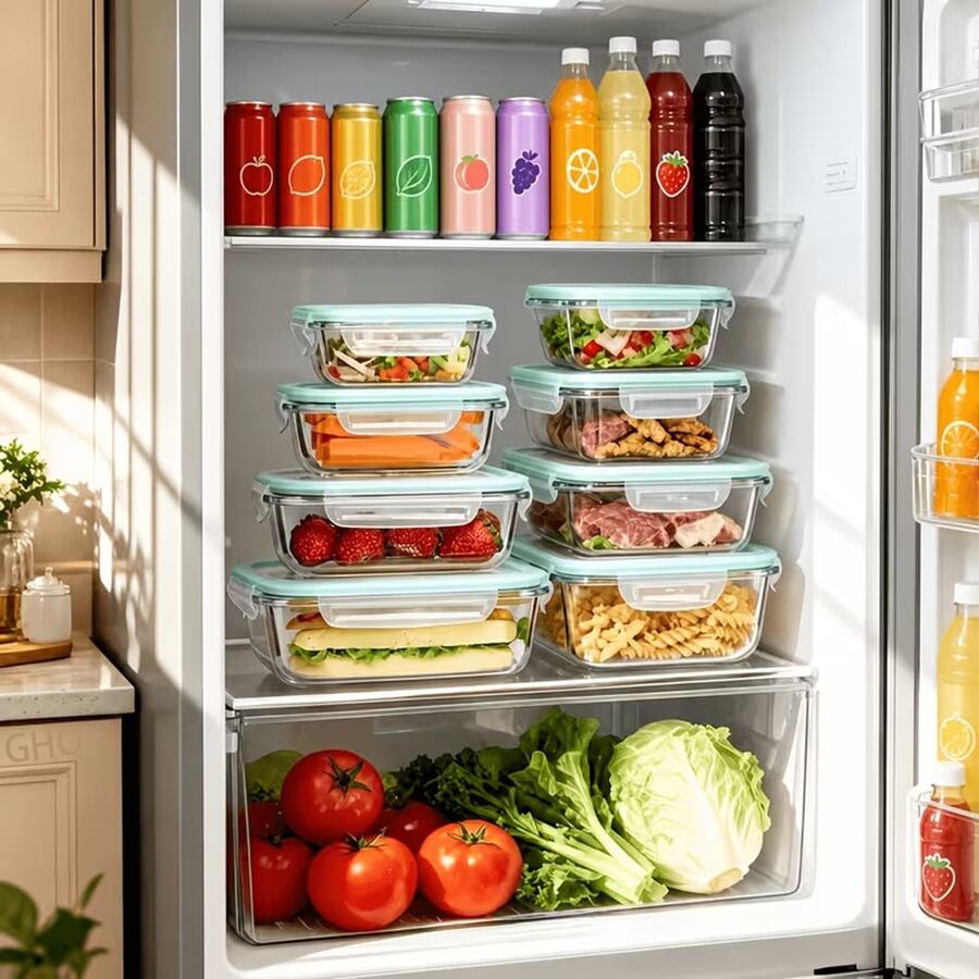 GHQ 24-Piece Glass Food Storage Set – 12 Containers & Lids – gallery image 21