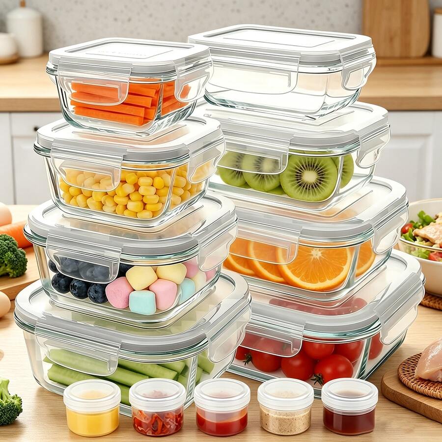 TUMATICLY 13-Piece Glass Food Storage Container Set – gallery image 13