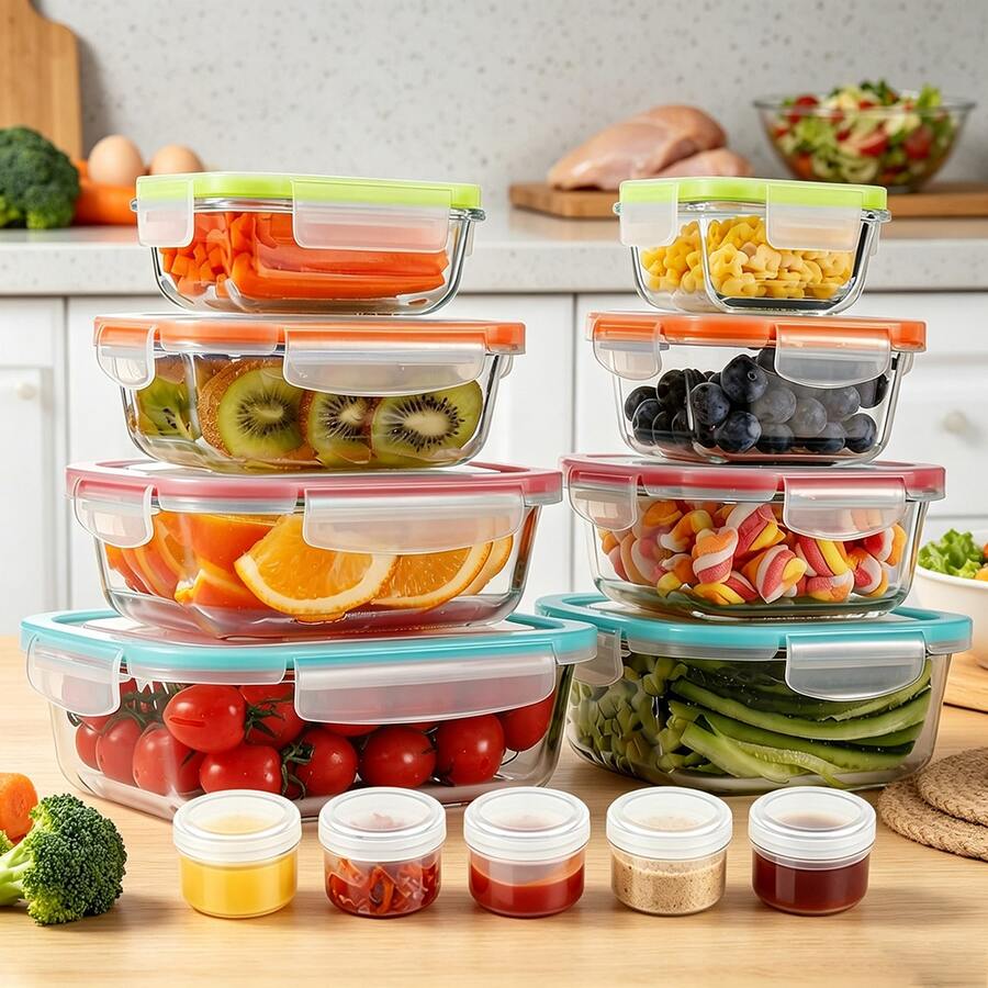TUMATICLY 13-Piece Glass Food Storage Container Set – gallery image 21