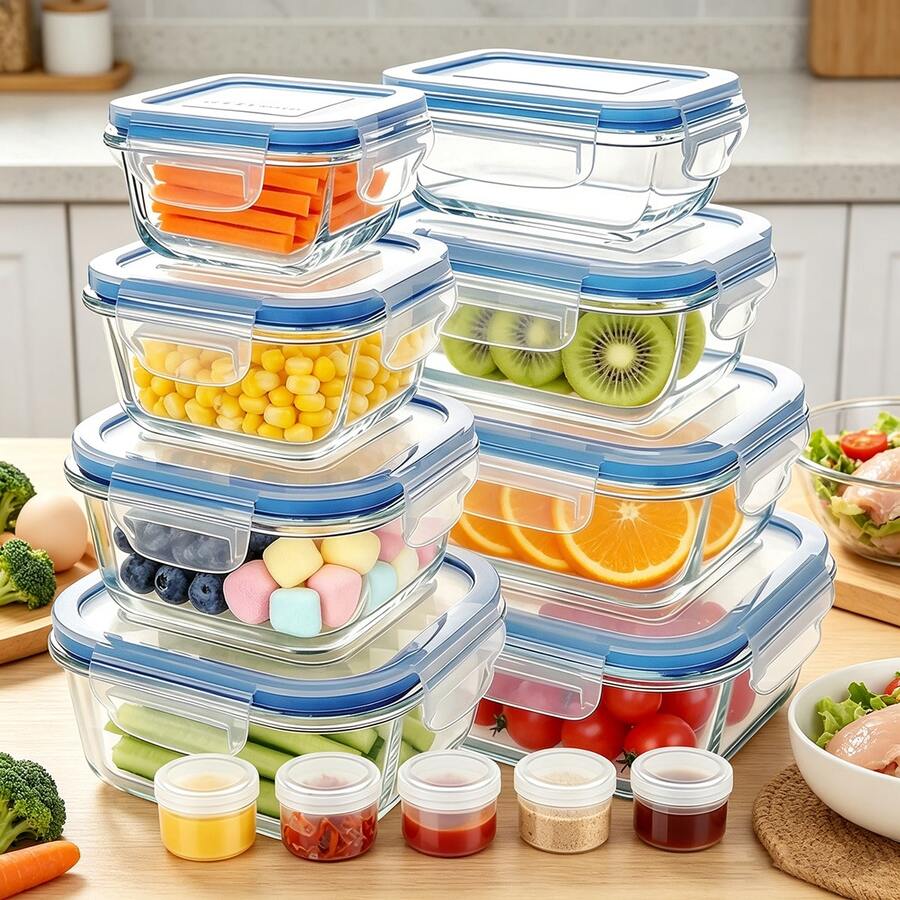 TUMATICLY 13-Piece Glass Food Storage Container Set – gallery image 7