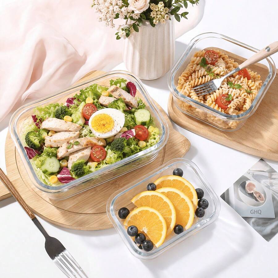 GHQ 24-Piece Glass Food Storage Set – 12 Containers & Lids – gallery image 3