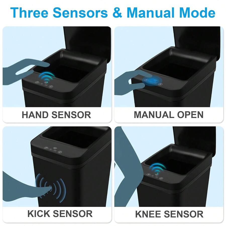 2.4-Gallon Touchless Motion Sensor Trash Can with Lid - product view 7