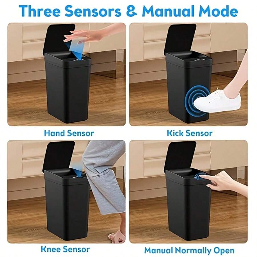 2.4-Gallon Touchless Motion Sensor Trash Can with Lid - product view 9