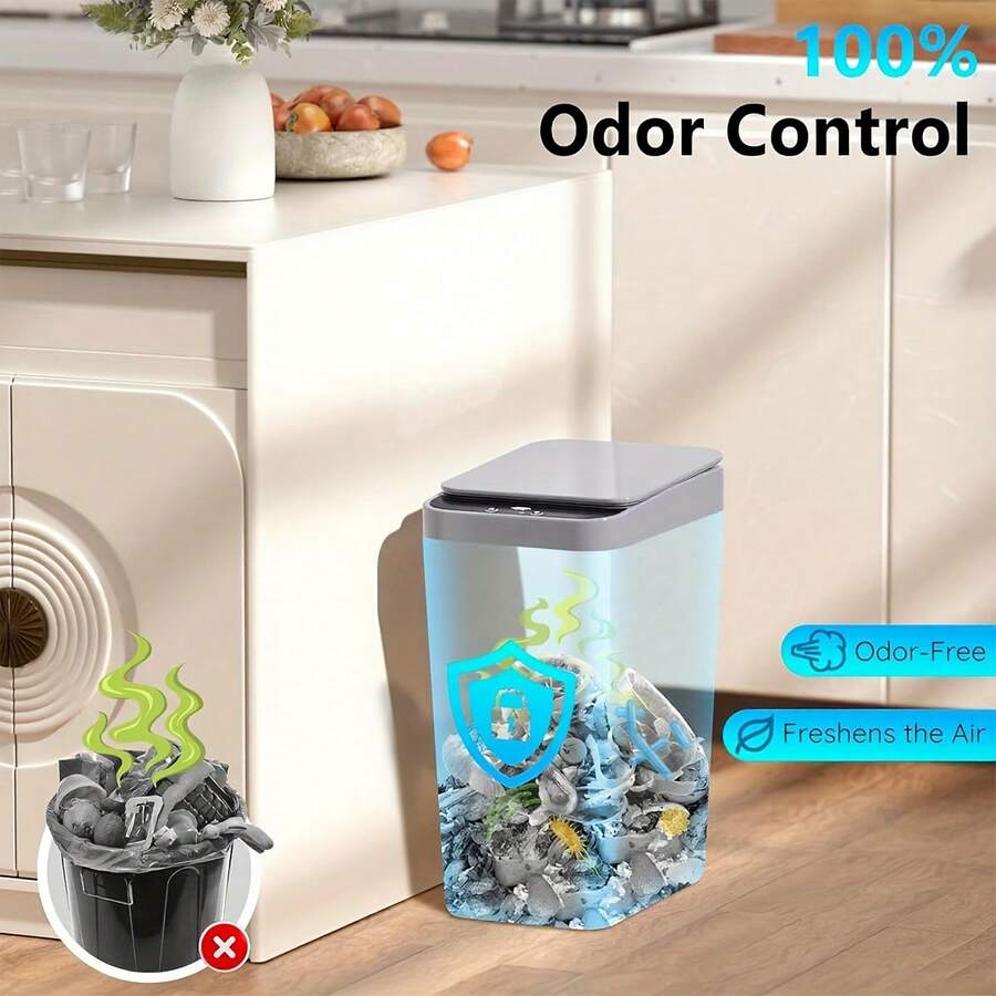 2.4-Gallon Touchless Motion Sensor Trash Can with Lid - product view 15