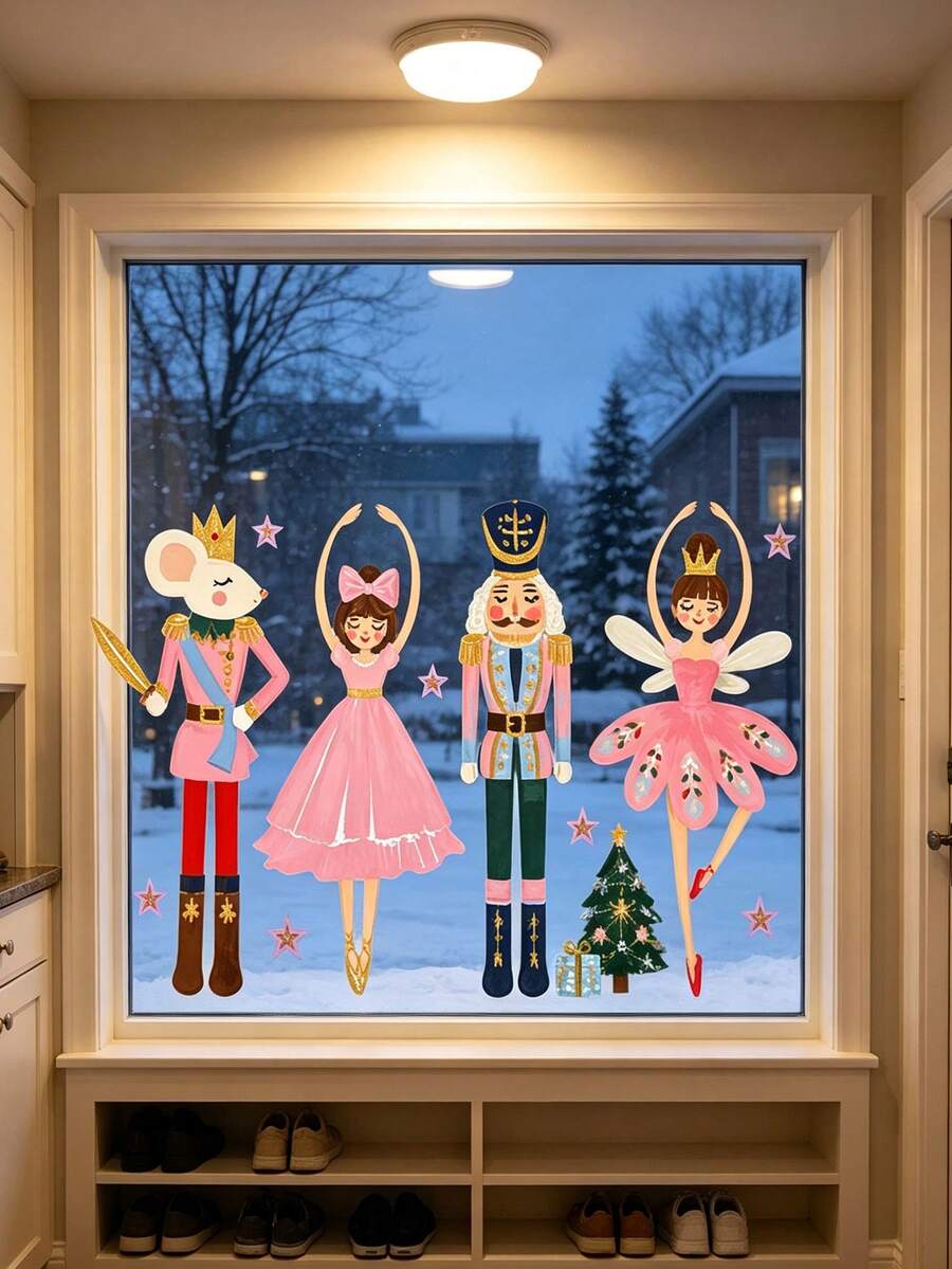 Christmas Nutcracker & Ballerina Window Clings - product view 5