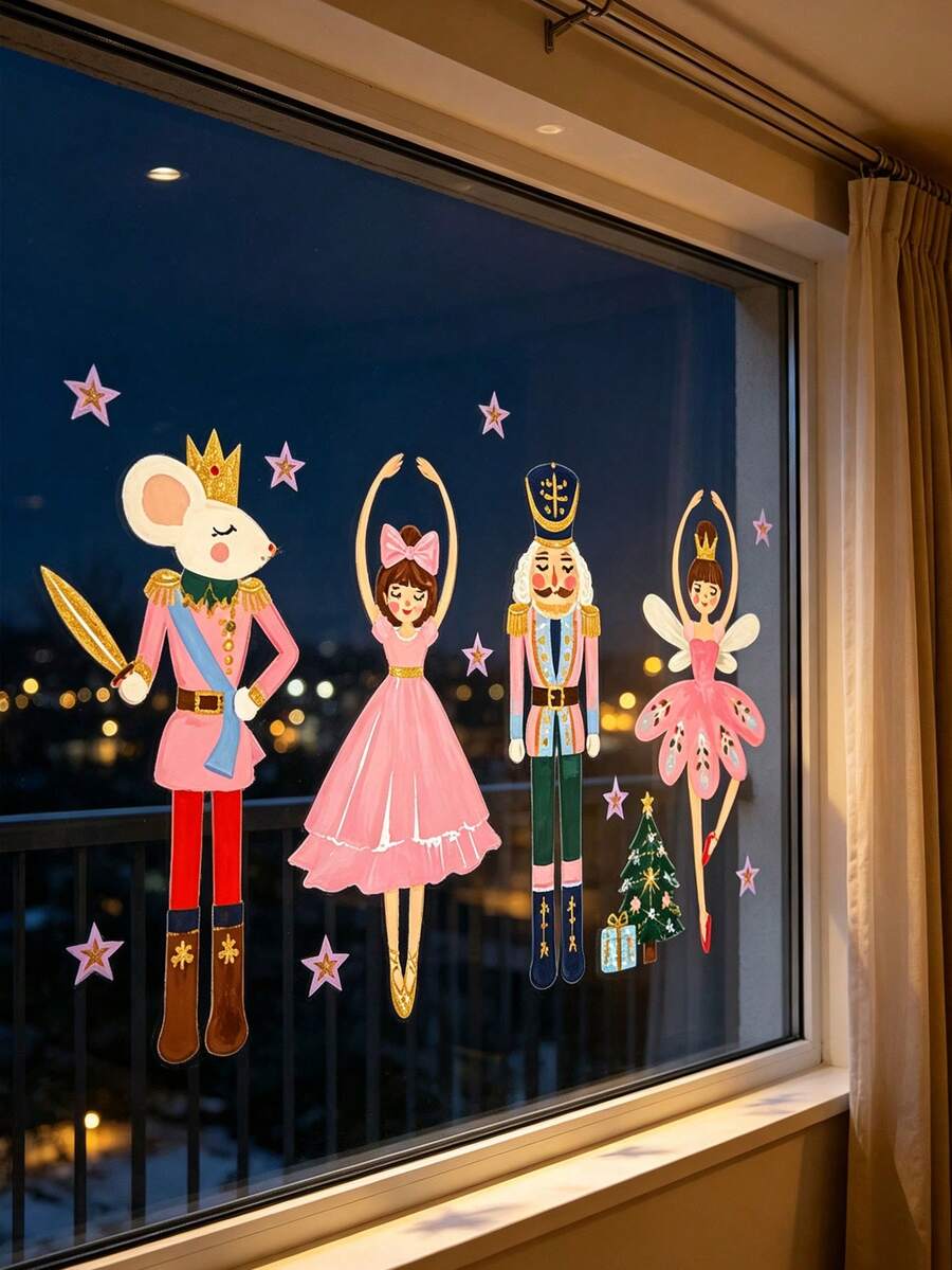Christmas Nutcracker & Ballerina Window Clings - product view 7