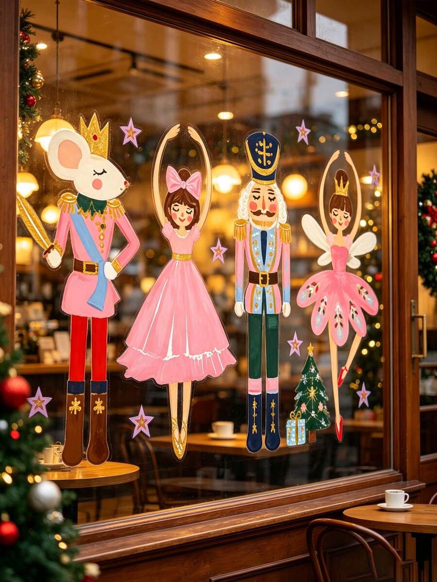 Christmas Nutcracker & Ballerina Window Clings - product view 3