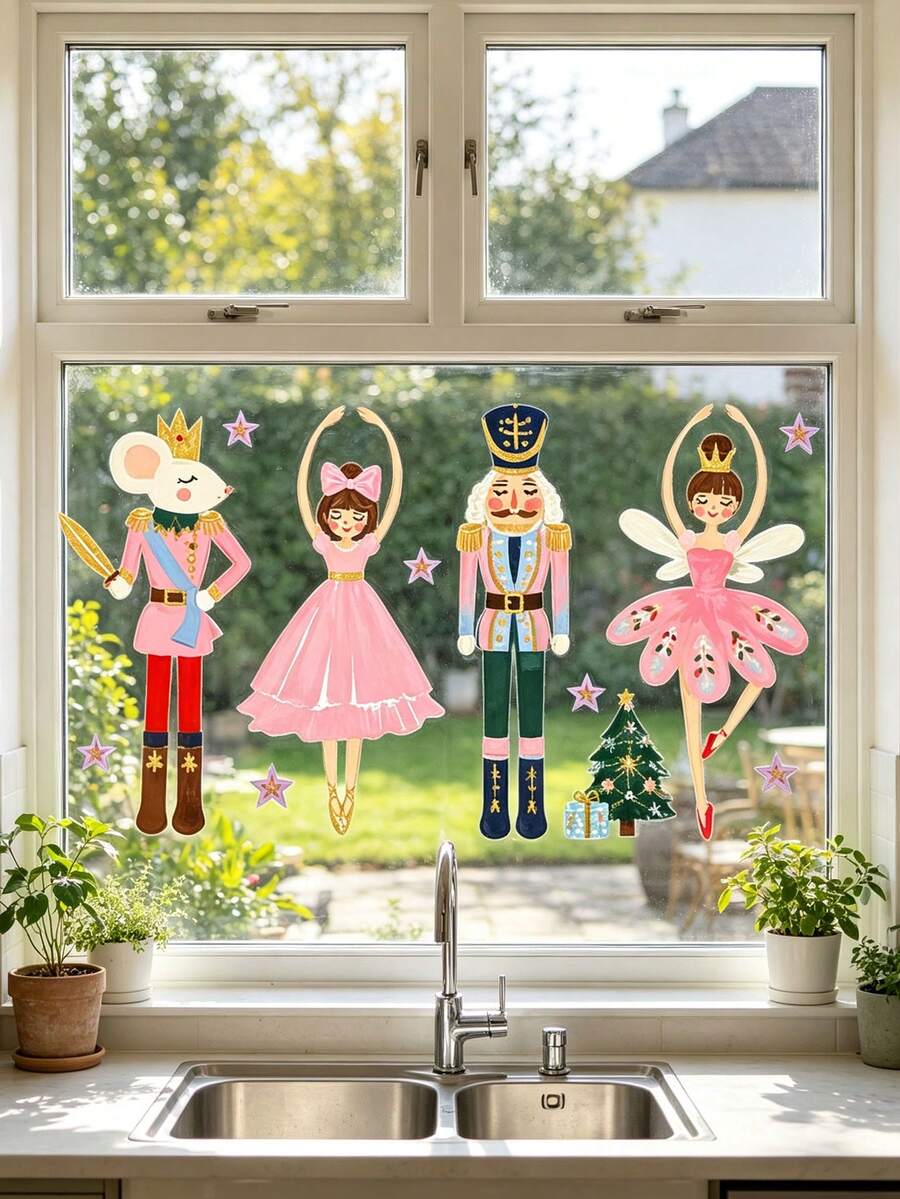 Christmas Nutcracker & Ballerina Window Clings - product view 6