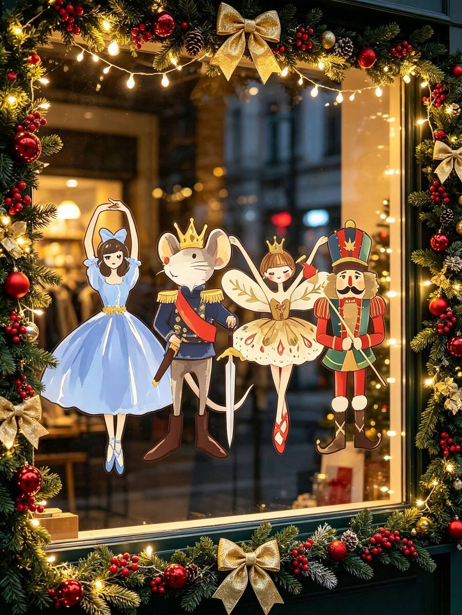 Christmas Nutcracker & Ballerina Window Clings - product view 55