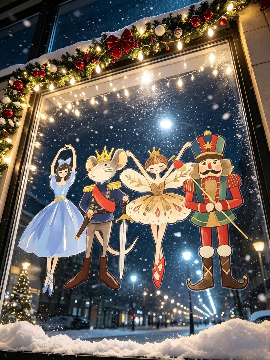 Christmas Nutcracker & Ballerina Window Clings - product view 59