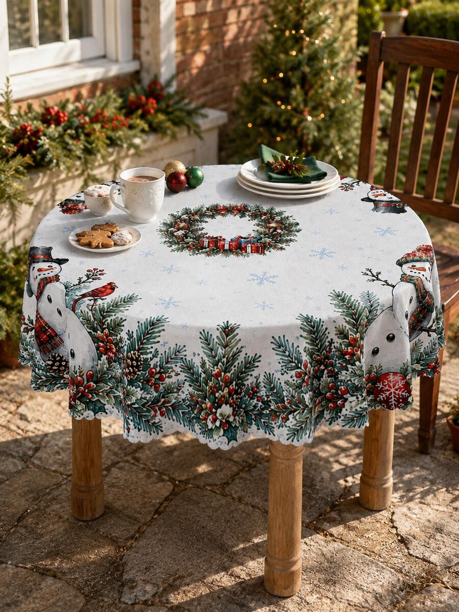 Christmas Snowy Village Print Tablecloth – gallery image 13