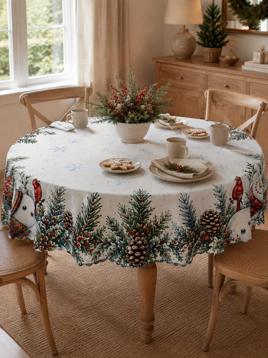 Christmas Snowy Village Print Tablecloth – gallery image 22