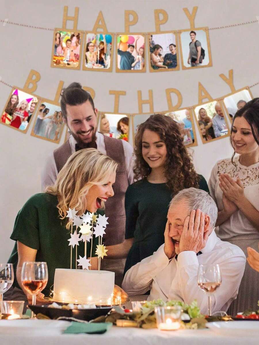 Gold Milestone Birthday Photo Banner – 18th to 50th – product image 3