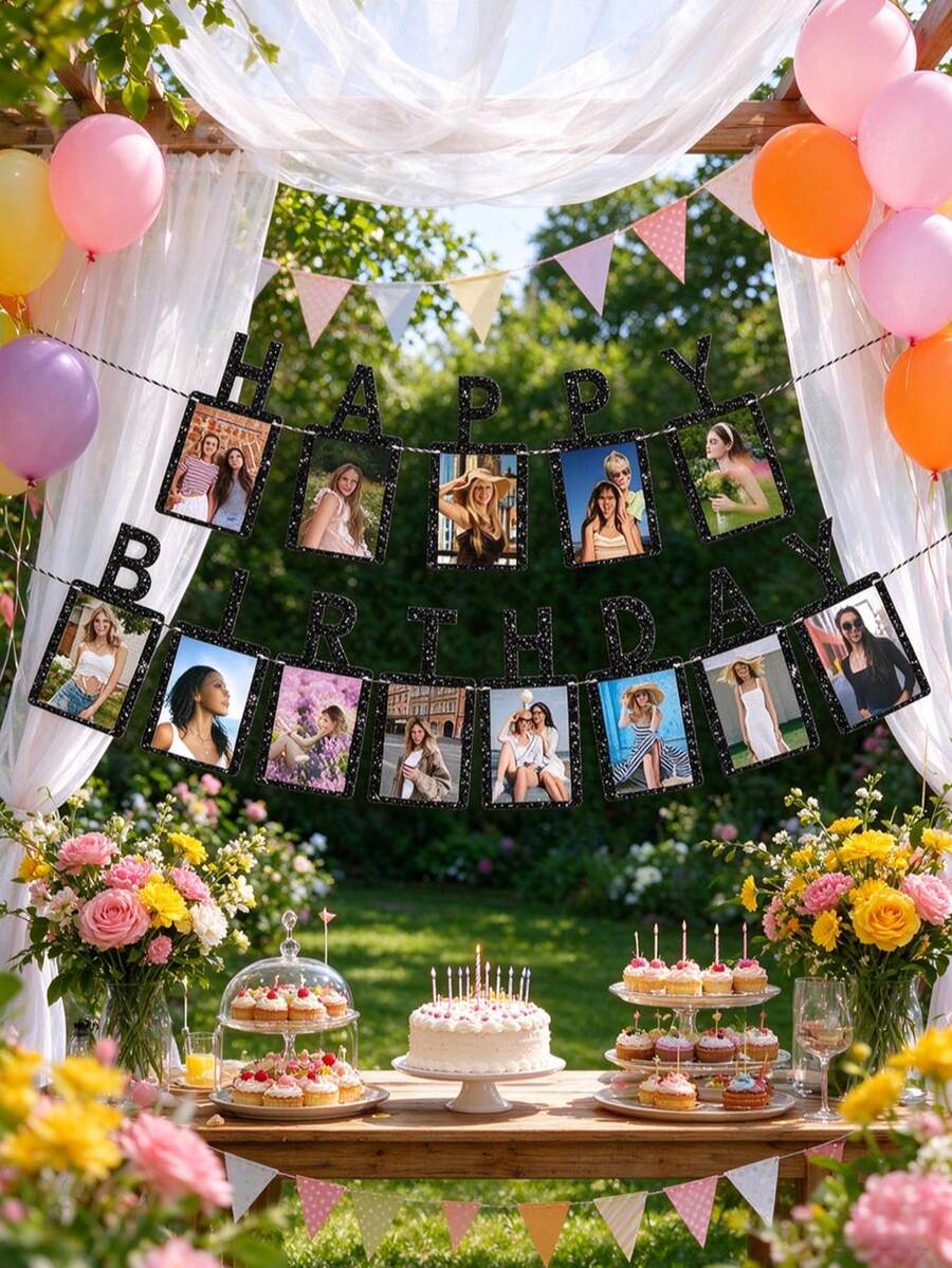 Gold Milestone Birthday Photo Banner – 18th to 50th – product image 4